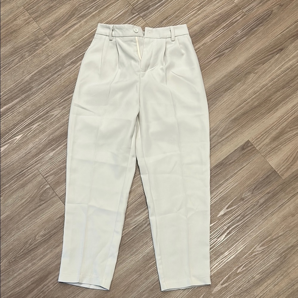 & Other Stories Cream High-Waisted Pants